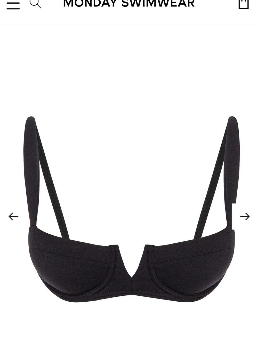 Monday Swimwear Clovelly Black Underwire Bikini Top